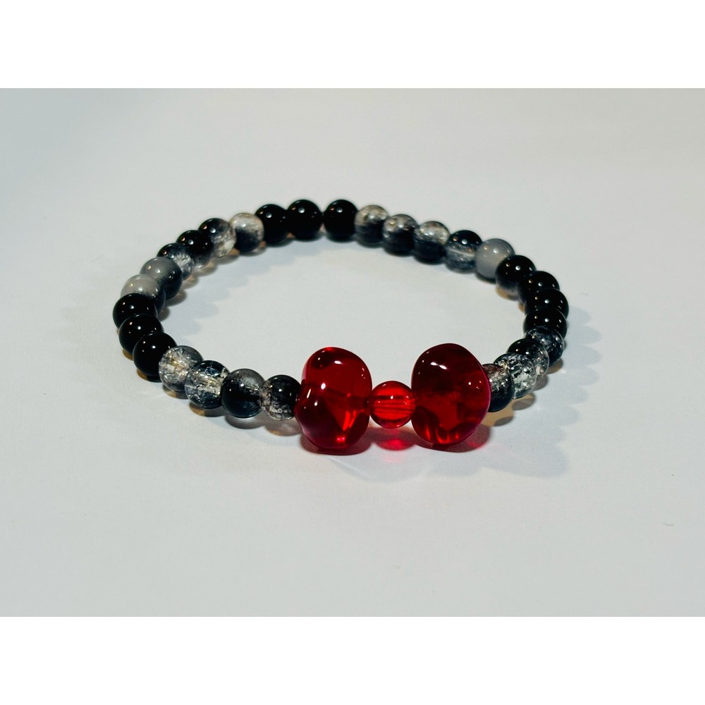 Kiki Inspired Bracelet Red Bow Charm Anime Style Beaded Jewelry